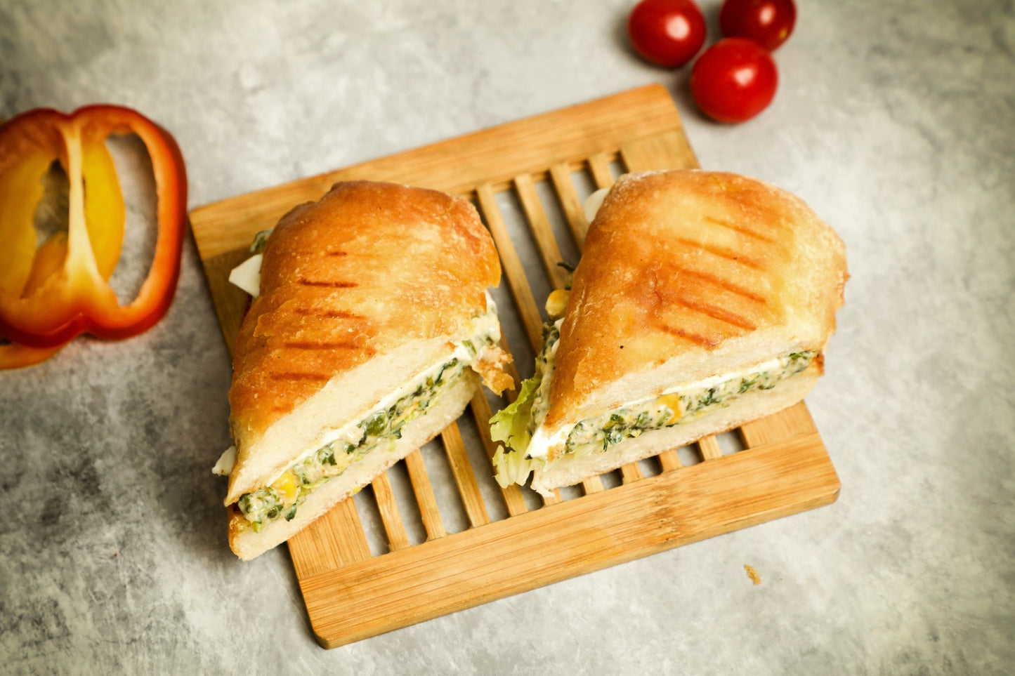 CORN, SPINACH & CHEESE SANDWICH