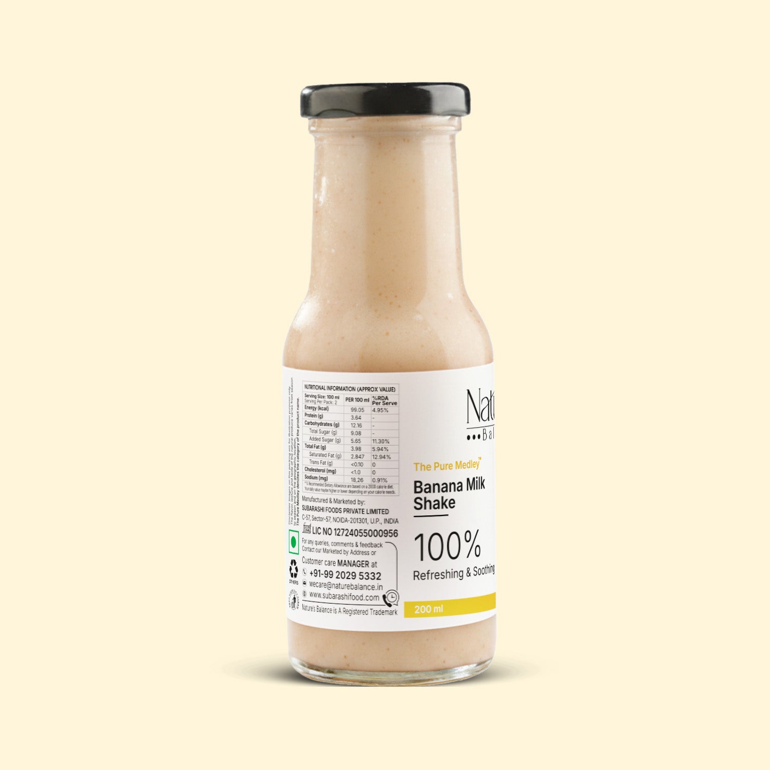 Banana Milk Shake - 200 Kcal