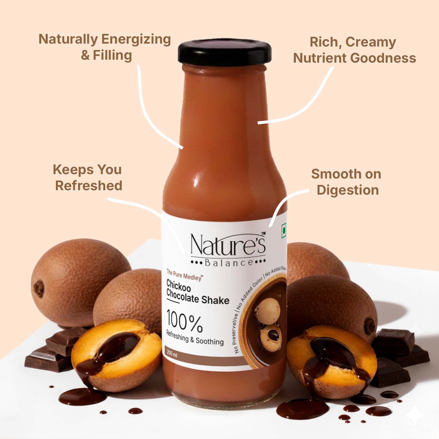 Chikoo Chocolate Shake - 245 Kcal